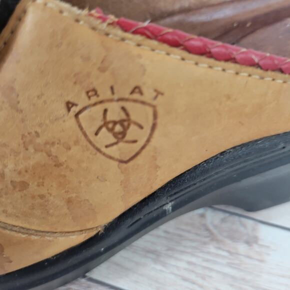 Ariat Womens Mendocino Tassel Leather Western Slip On Mule Clogs Size 8.5 - Picture 14 of 16